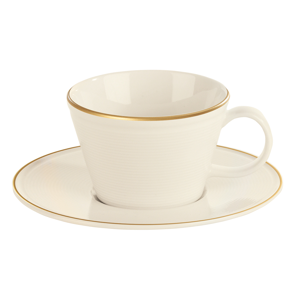 Academy Line Gold Colour Band Espresso Cup & Saucer
